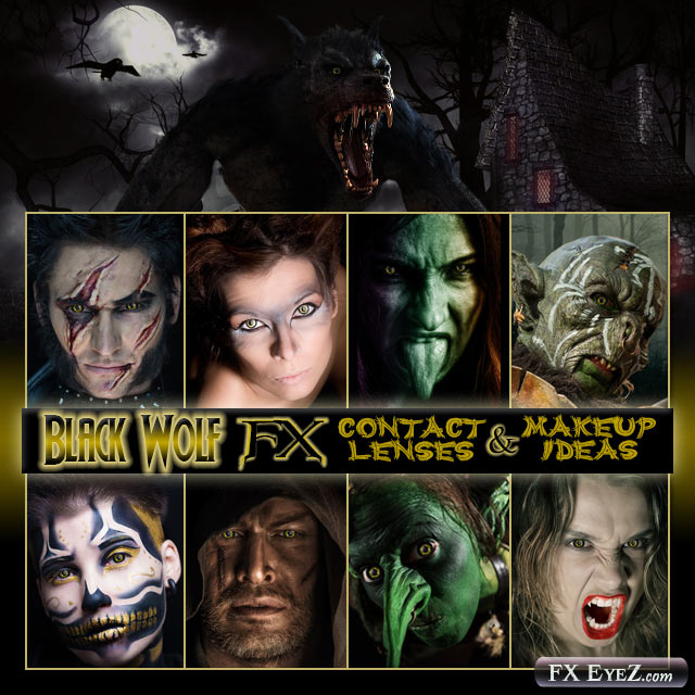 Black Wolf FX Eyez Contact Lenses Makeup Ideas