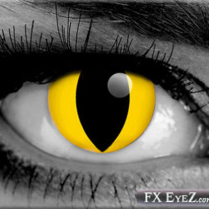 FX Eyez Yellow Cat-Eye contacts lenses